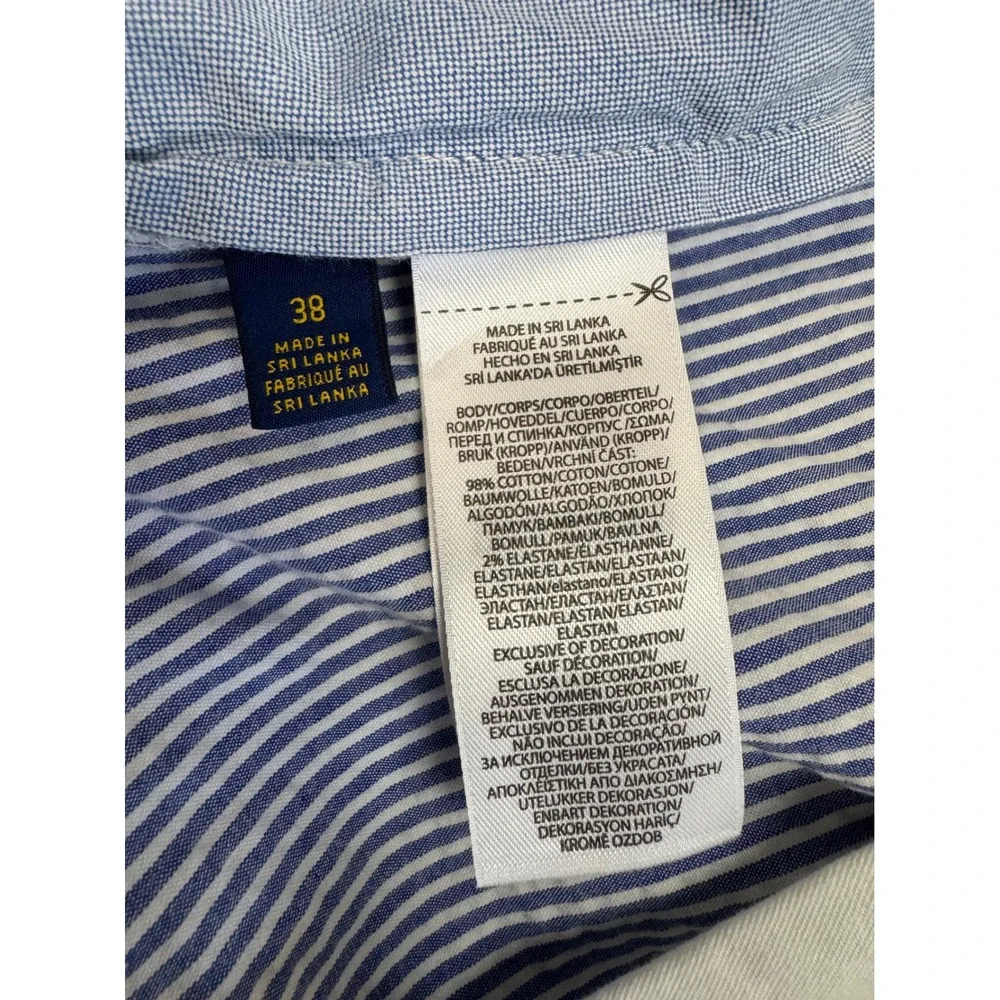 Polo Ralph Lauren‎ Seersucker Shorts 38 Blue White Stripe Stretch Classic Fit